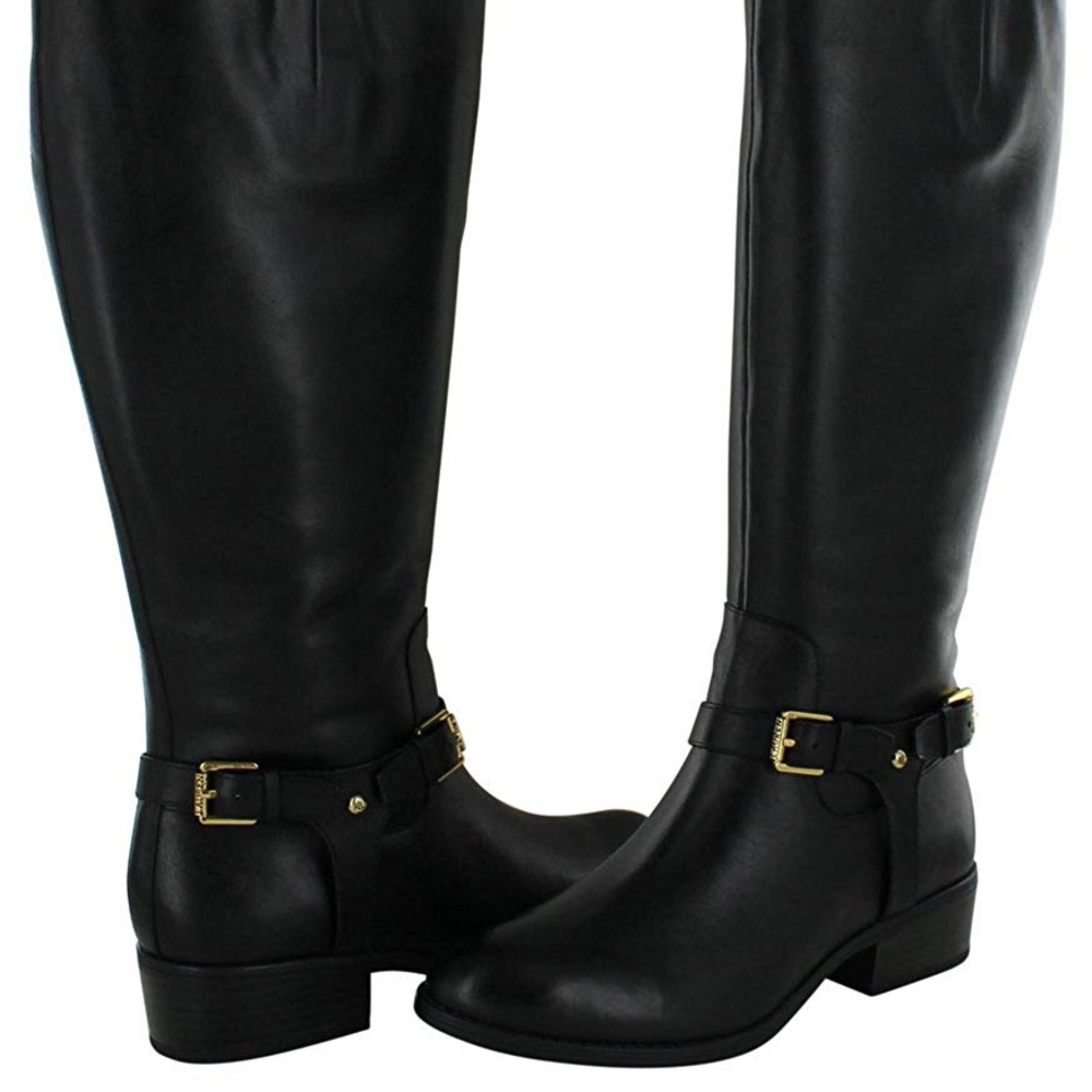 Ralph Lauren Marion wide calf black riding boots
